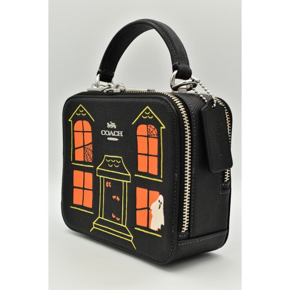 COACH Box Crossbody With Halloween Haunted House CM772 Black Multi MISSING STRAP - Picture 2 of 16